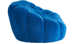 Seitenansicht der Bubble Couch von Roche Bobois in der Farbe blau