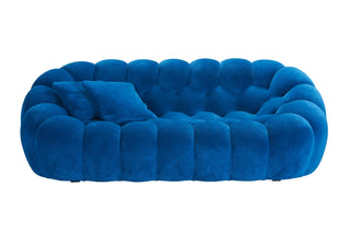 Vorderansicht des Roche Bobois Bubble Sofa in blau