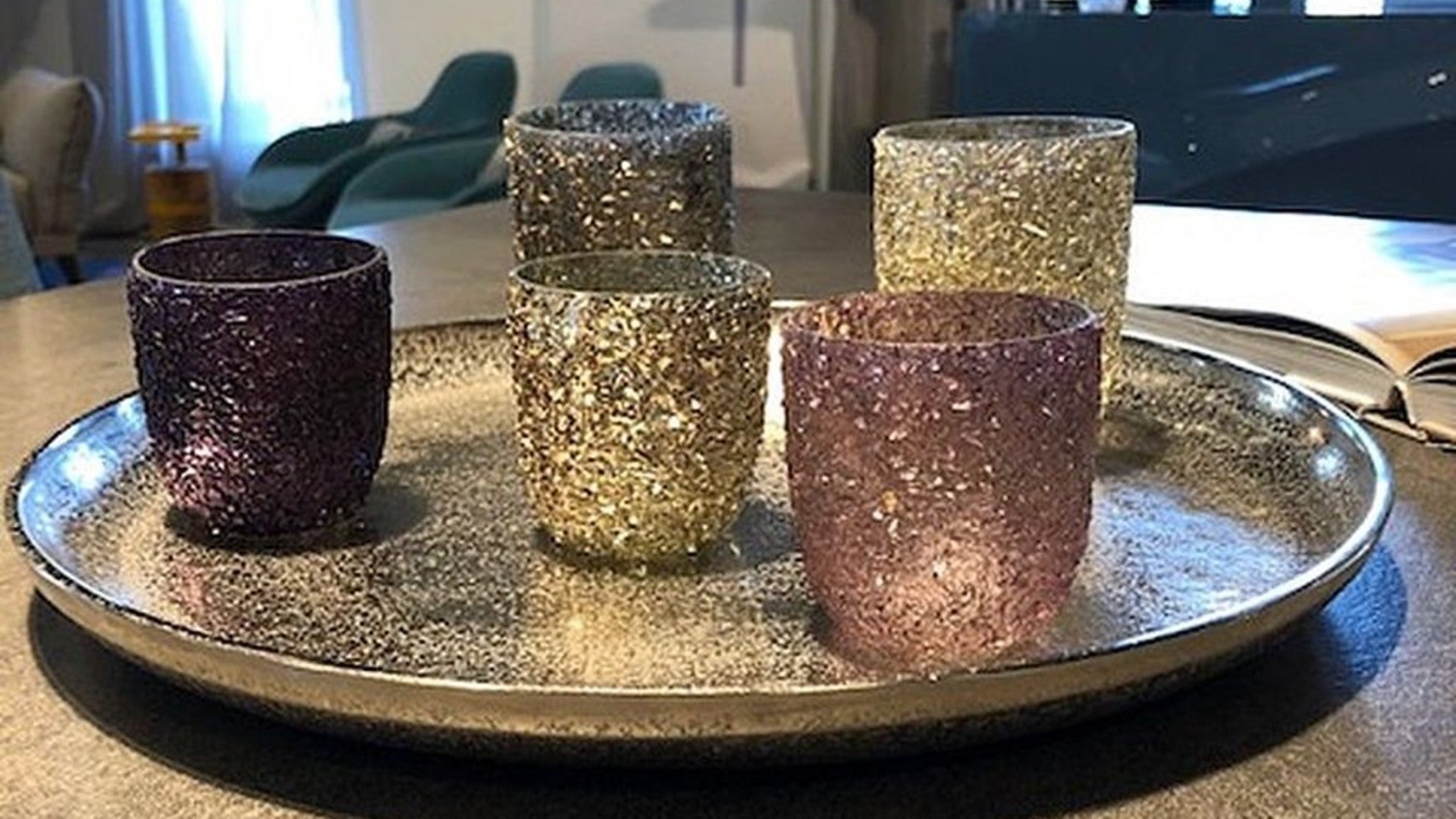 Mauve Teelicht Set